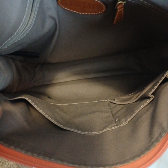 Vintage Fossil Coated Canvas & Leather Owl Print Crossbody Bag - Picture 7 of 7